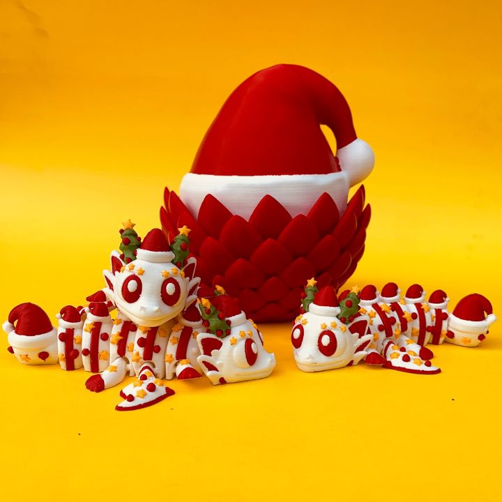 Articulated Christmas Dragon And Egg Storage Box