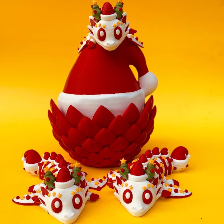 Articulated Christmas Dragon And Egg Storage Box