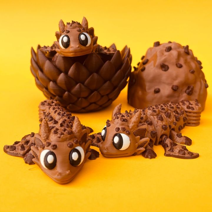 Articulated Cookie Dragon And Egg Storage Box