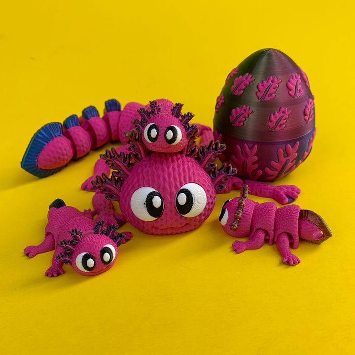 Flexi Axolotl And Egg Box