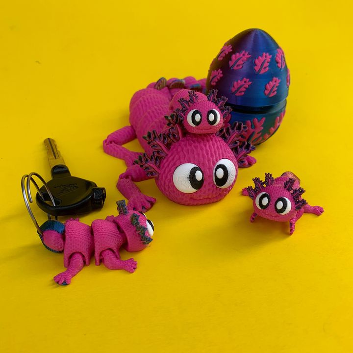 Flexi Axolotl And Egg Box