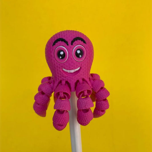 Articulated Knitted Baby Octopus: Pen Topper