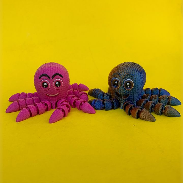 Articulated Knitted Baby Octopus: Pen Topper