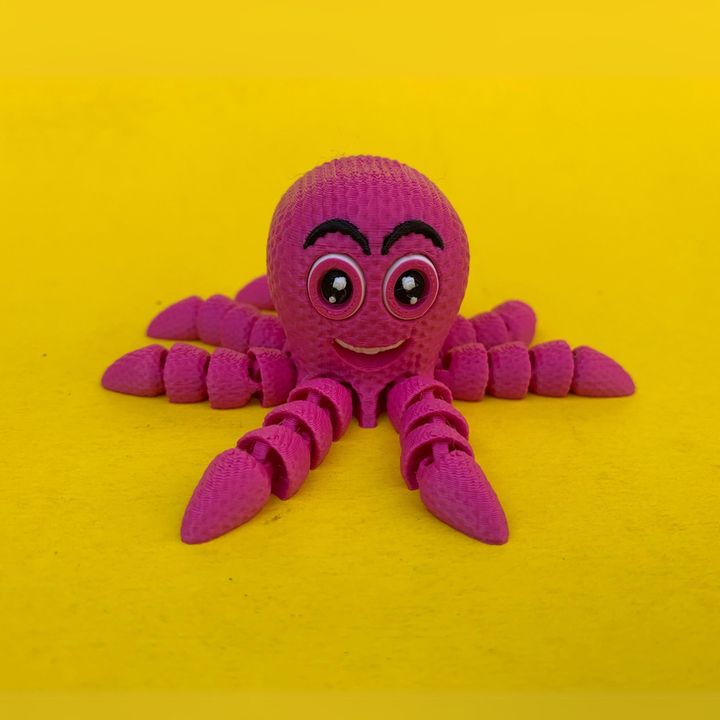 Articulated Knitted Baby Octopus: Pen Topper