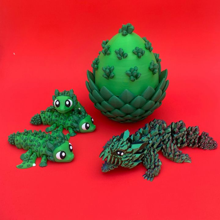 Articulated Crystal Dragon And Egg Box