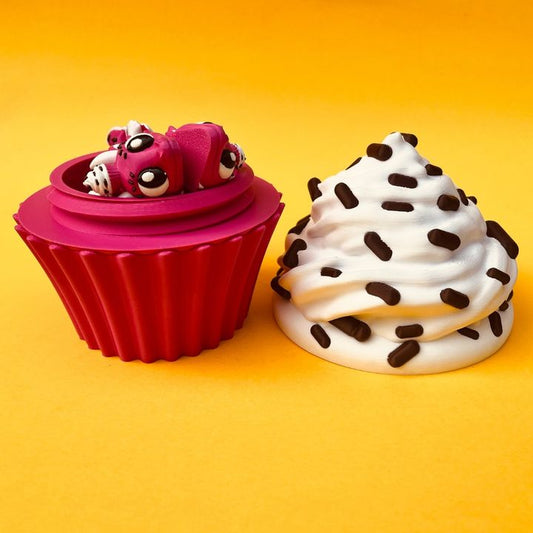 Flexi Cupcake Dragon And Egg Box, Articulated Winged Dragon