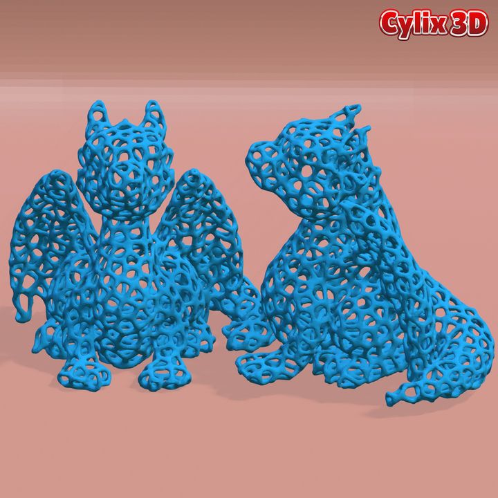 Dragon Vornoi Home Decor: Tealight Hole Version