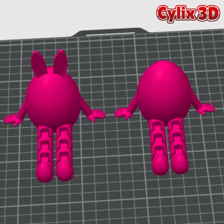 Flexi Easter Bunny And Egg STL 3D Print File