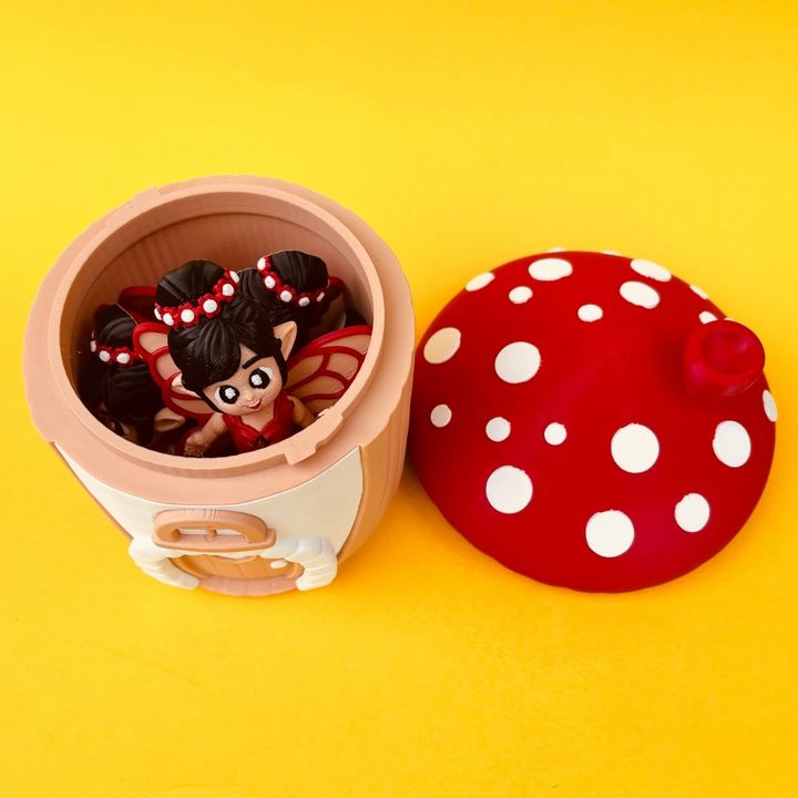 Flexi Fairy And Mushroom House Box, Articulated Fidget Toy