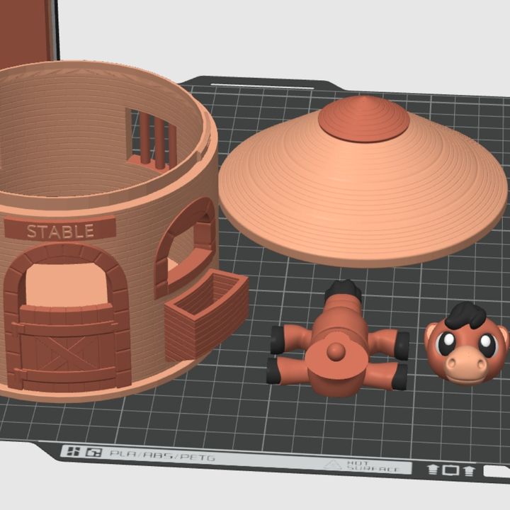 Flexi Horse And Stable House Box : Articulated Farm Animal Fidget