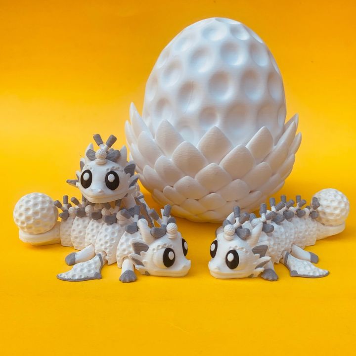 Articulated Flexi Golf Winged Dragon & Egg Box