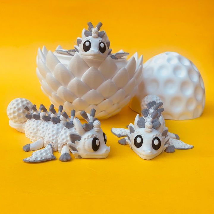 Articulated Flexi Golf Winged Dragon & Egg Box