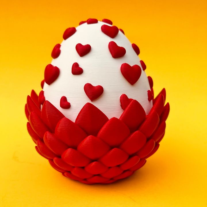 Flexi Heart Valentine Dragon And Egg Box, Articulated Winged Dragon