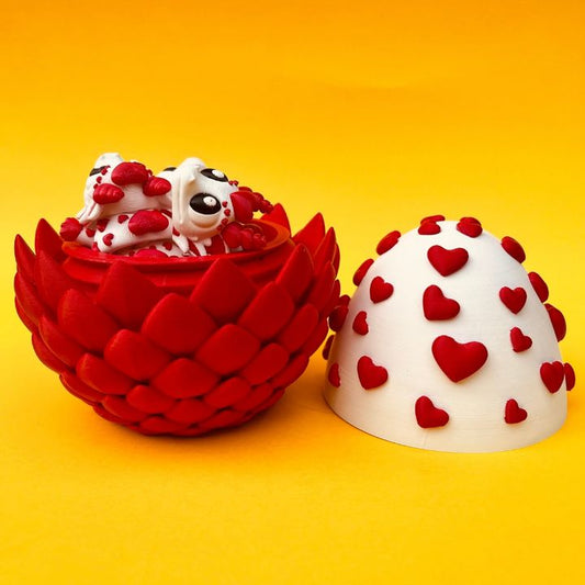 Flexi Heart Valentine Dragon And Egg Box, Articulated Winged Dragon