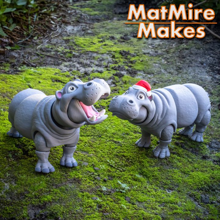 Hippo + Santa Hat