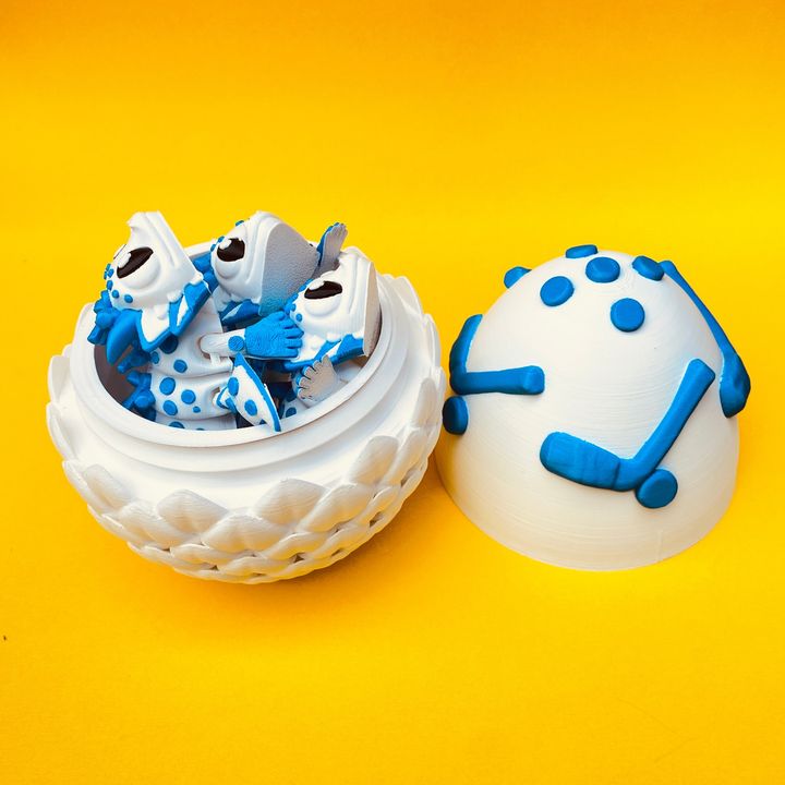 Articulated Ice Hockey Dragon And Egg Box