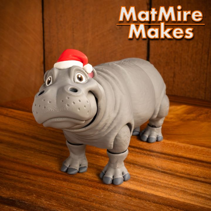 Hippo + Santa Hat