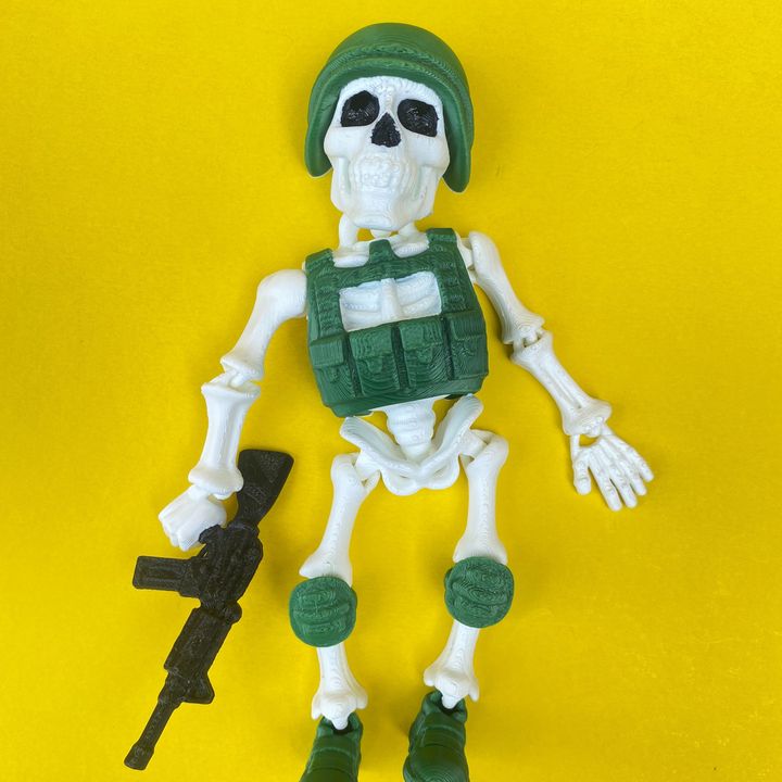 Articulated Skeleton Soldier With Gun