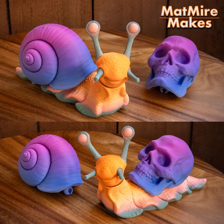 Snail & Slug with Holiday Extras, Articulated fidget figure