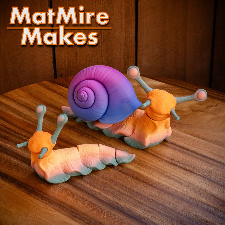 Snail & Slug with Holiday Extras, Articulated fidget figure