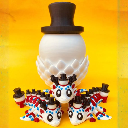 Articulated Snowman Dragon And Egg Storage Box