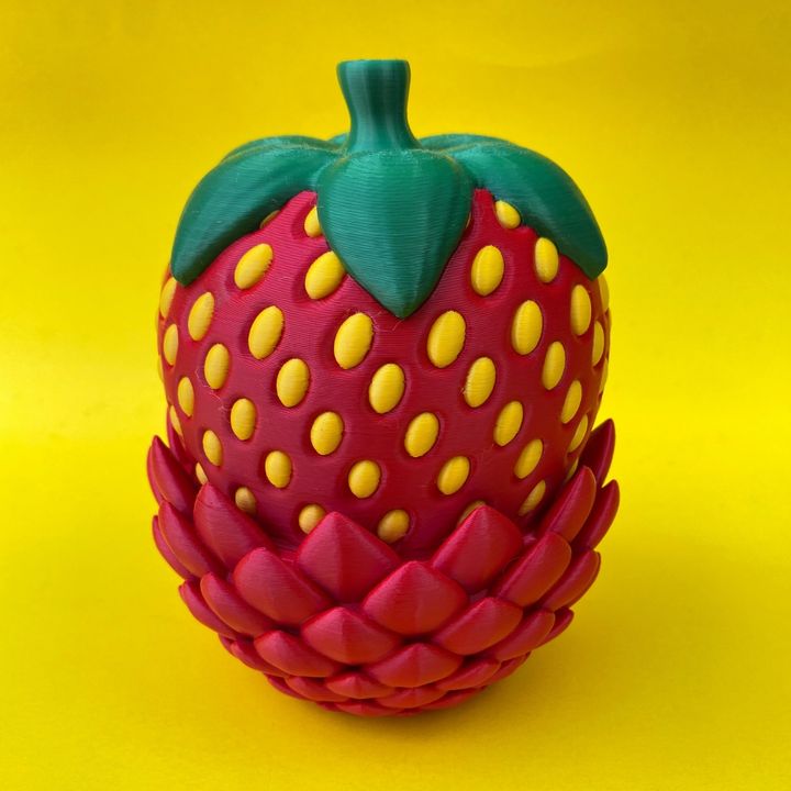 Articulated Flexi Strawberry Winged Dragon & Egg Box