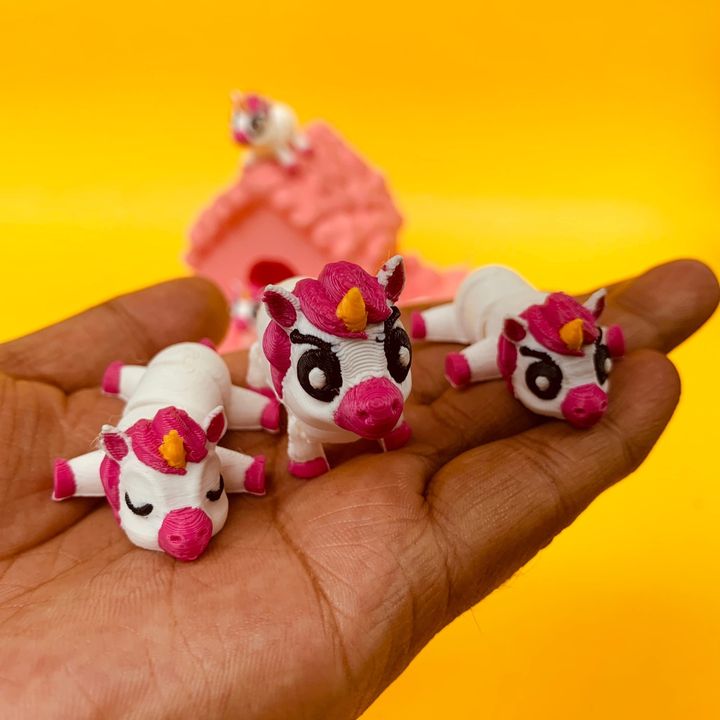 Articulated Unicorn STL, Flexi Toy With Cloud House