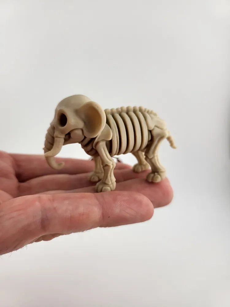 Skeleton Elephant Keychain Cute 3D Printed Animal