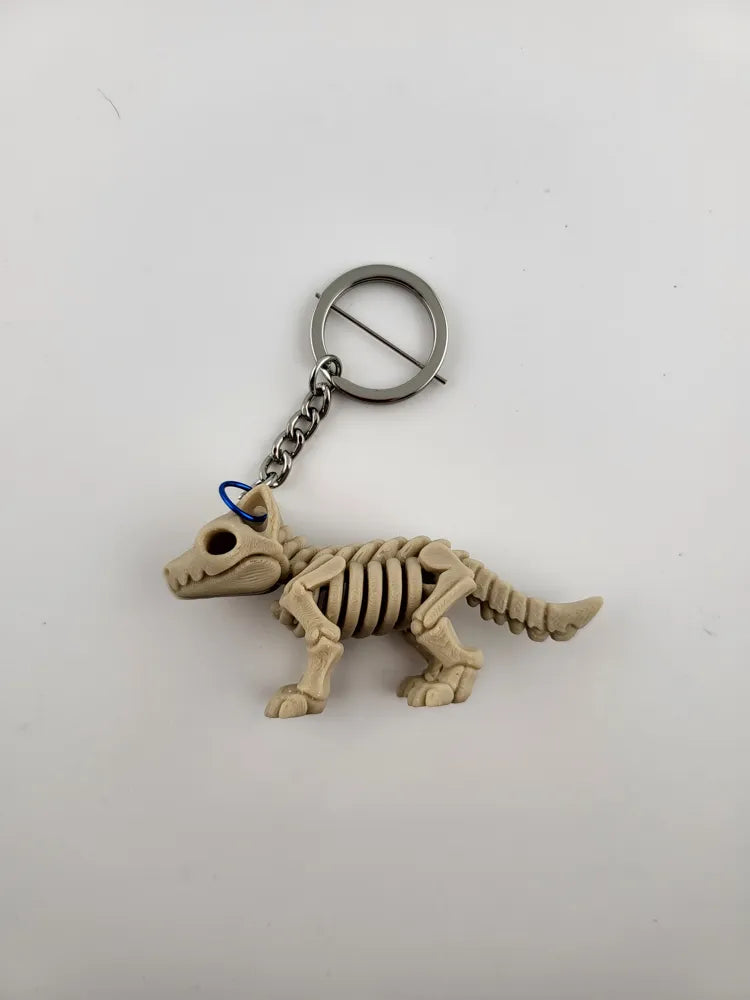 Fox Skeleton Keychain – Printed Animal Skull Charm
