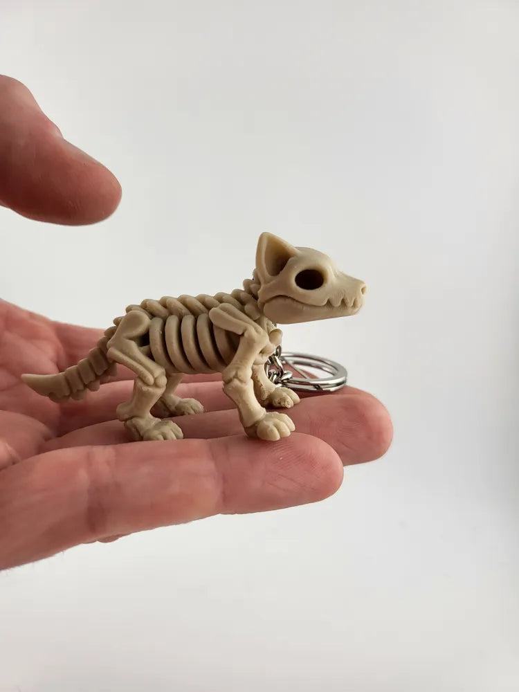 Fox Skeleton Keychain – Printed Animal Skull Charm