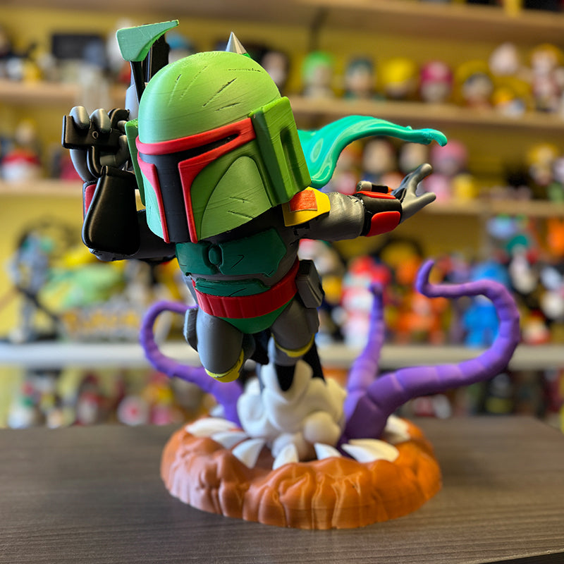 Star Wars Chibi-Style Boba Fett Escaping Sarlacc Pit