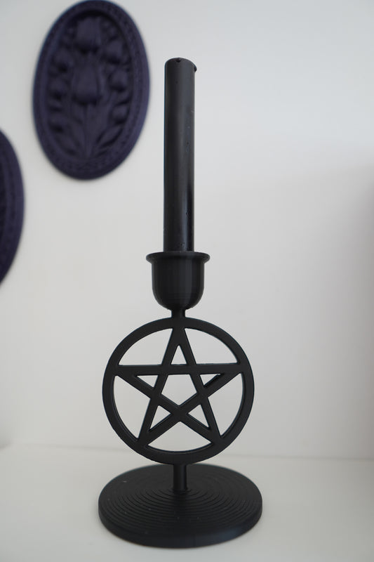 Gothic Pentagram Candle Holder