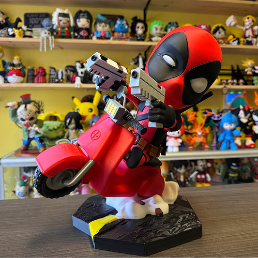 Marvel Chibi-Style Deadpool on Vespa