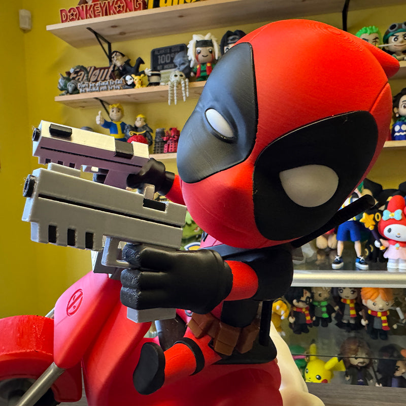 Marvel Chibi-Style Deadpool on Vespa