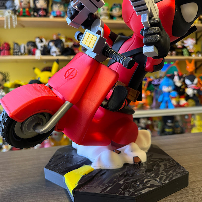 Marvel Chibi-Style Deadpool on Vespa