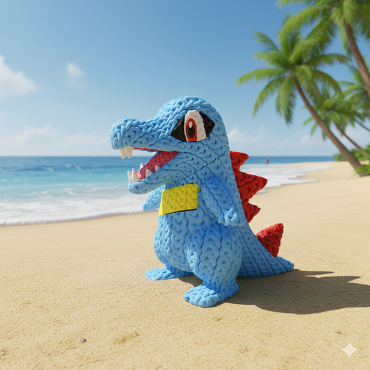 Pokemon Totodile Knitted - Crochet