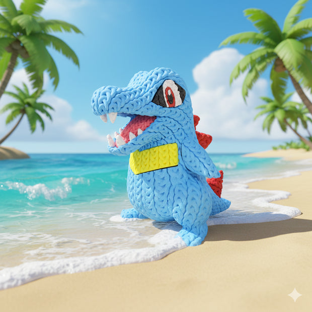 Pokemon Totodile Knitted - Crochet
