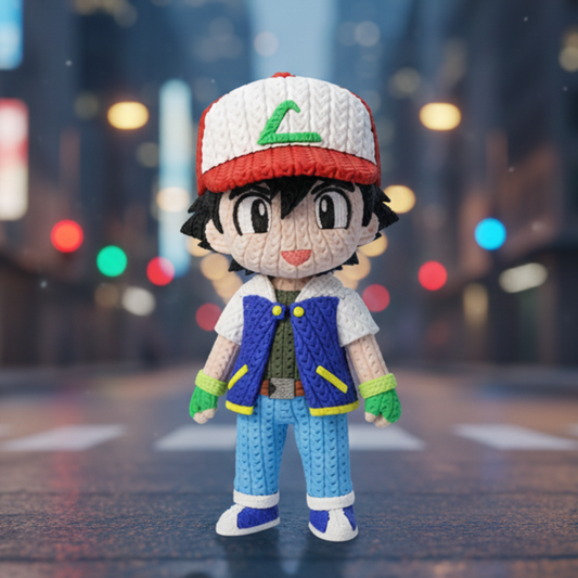 Pokemon Ash Ketchum (Satoshi) Knitted - Crochet