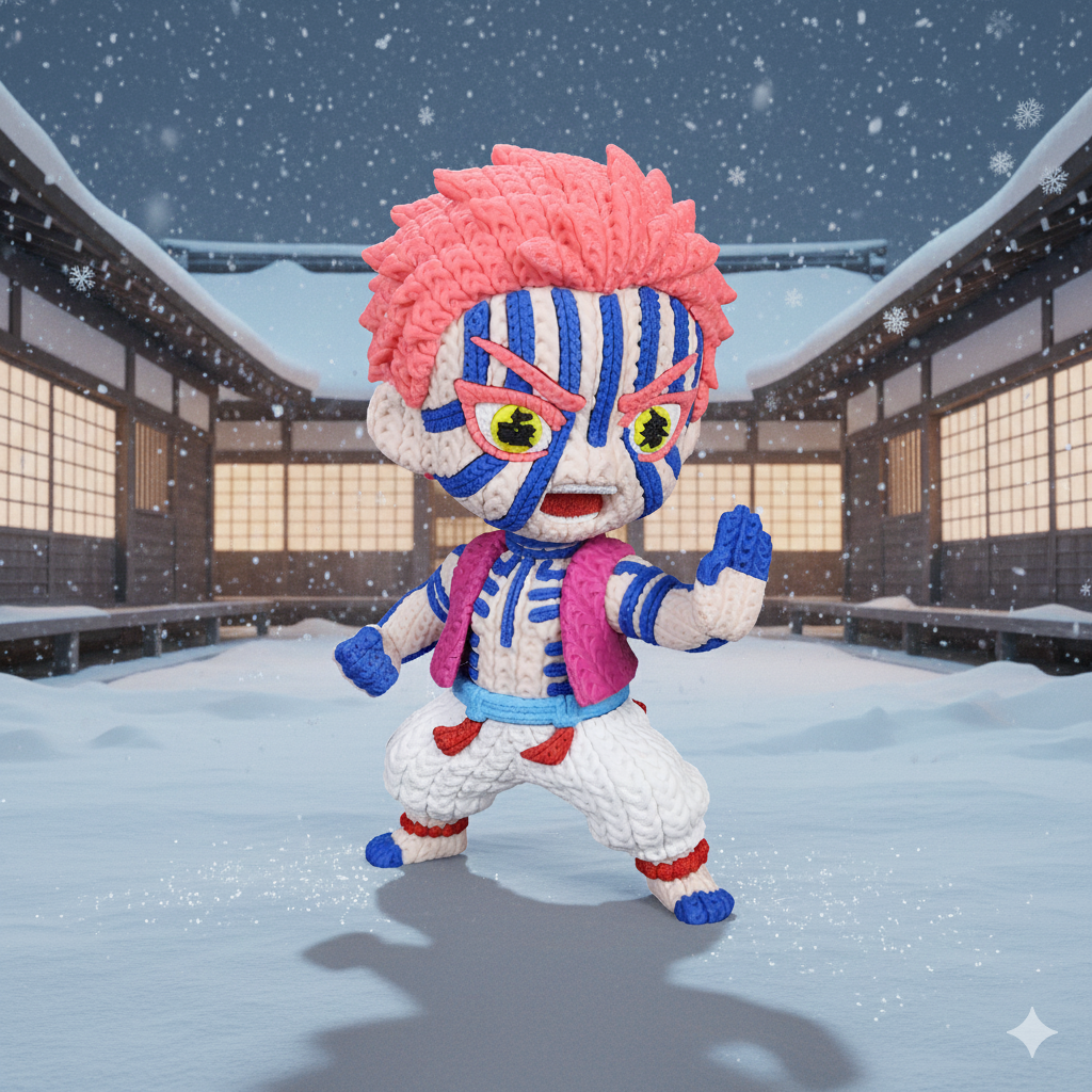 Demon Slayer Akaza Knitted - Crochet