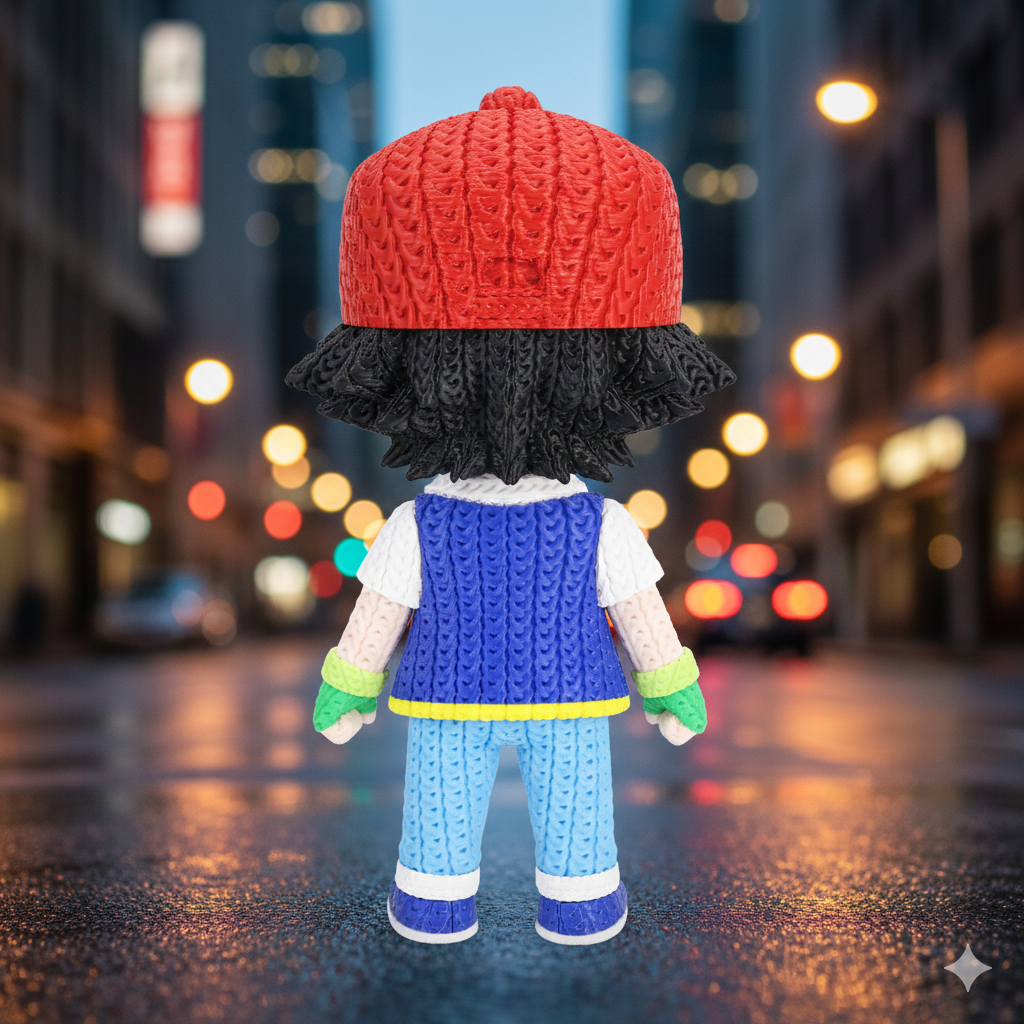 Pokemon Ash Ketchum (Satoshi) Knitted - Crochet