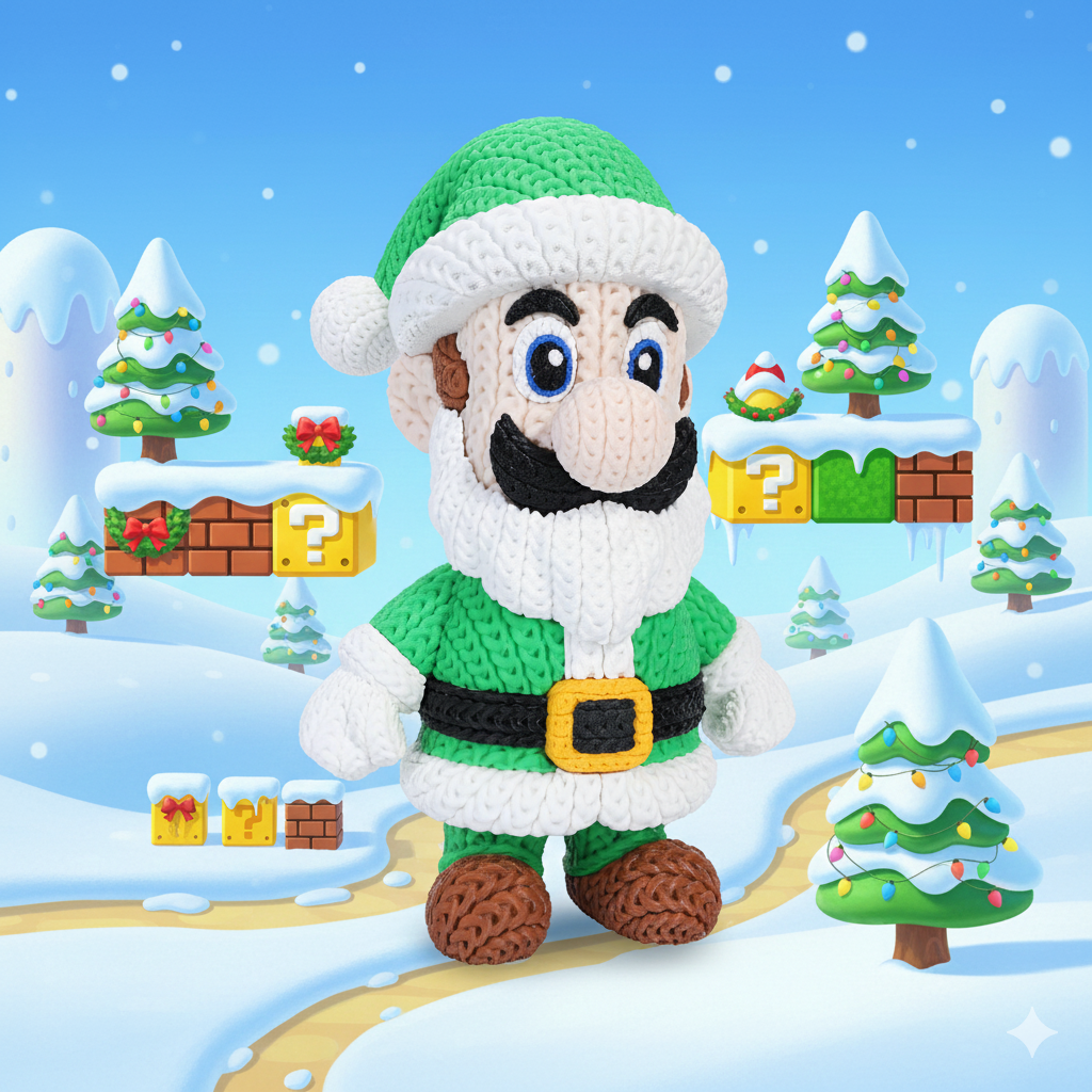 Xmas Special Mario Santa Luigi Knitted - Crochet