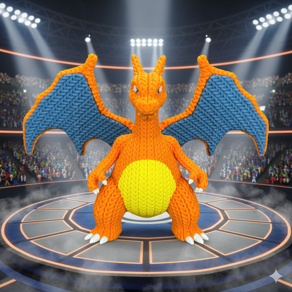Pokemon Charizard Knitted - Crochet