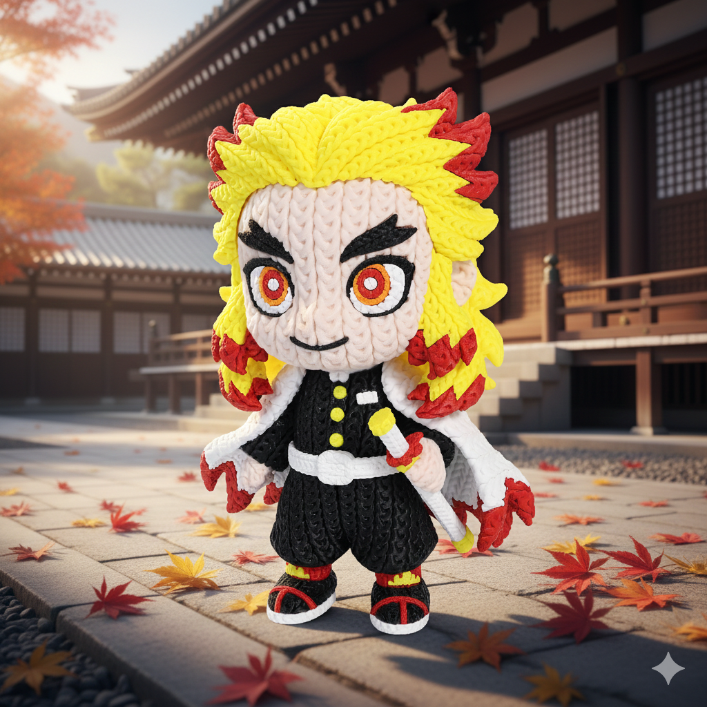 Demon Slayer Rengoku Knitted - Crochet