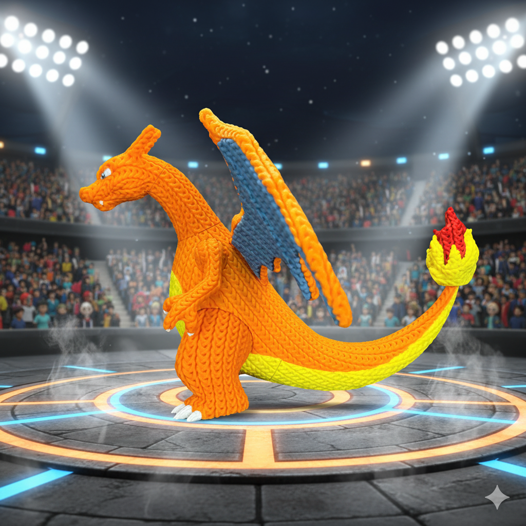Pokemon Charizard Knitted - Crochet