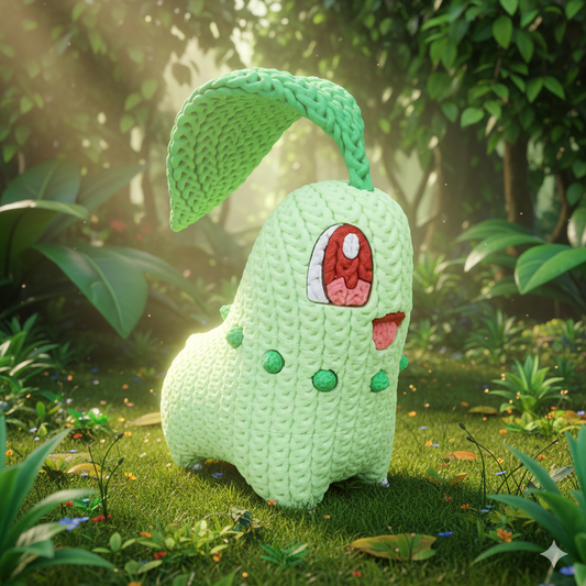 Pokemon Chikorita Knitted - Crochet