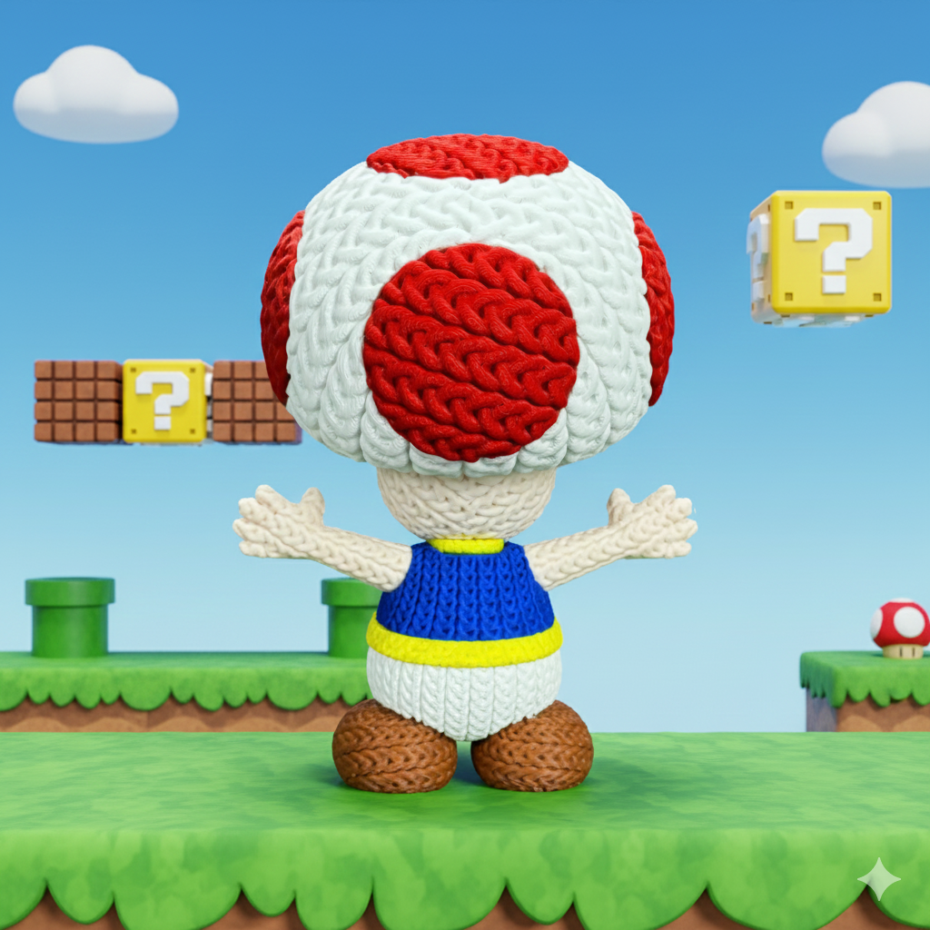 Mario Toad Knitted - Crochet