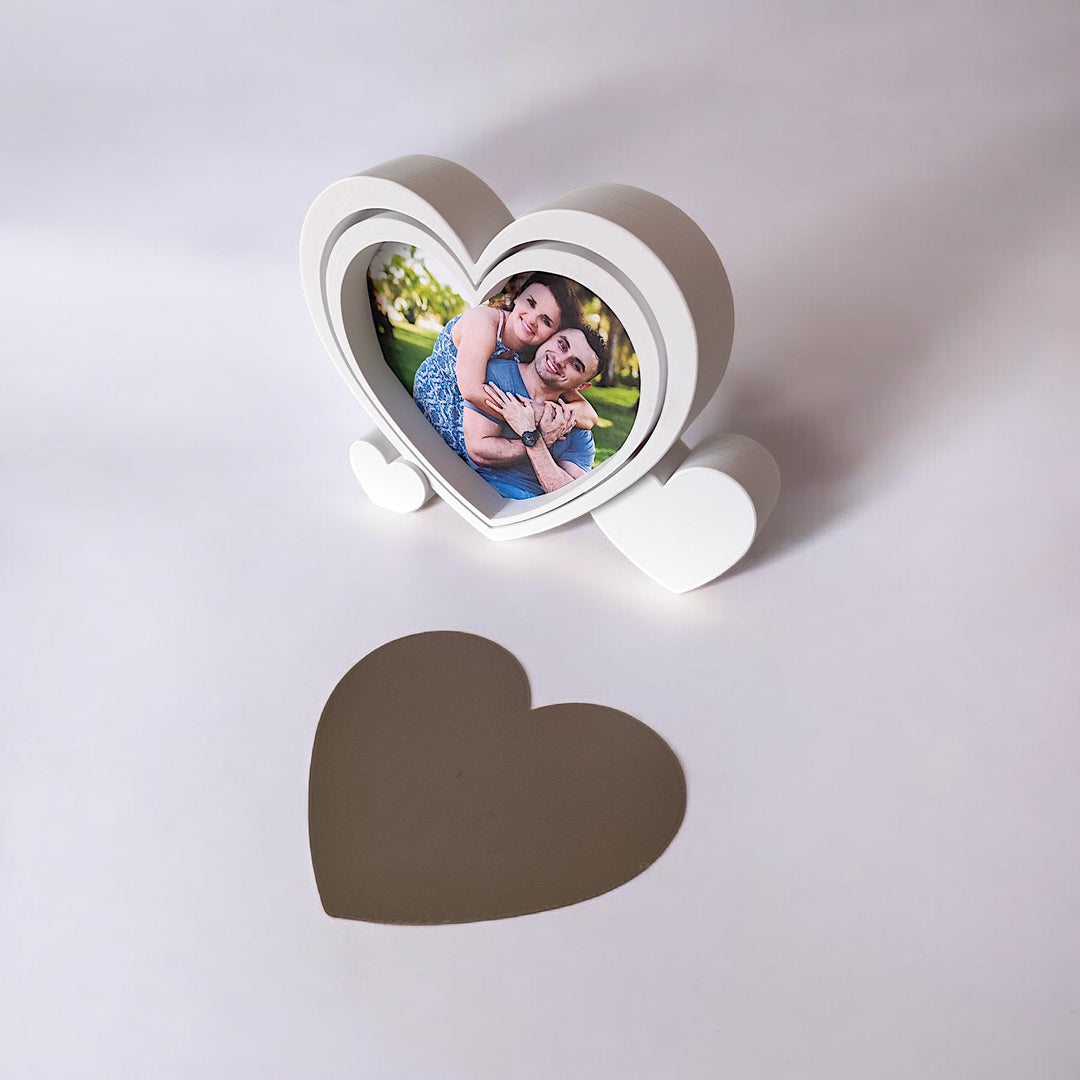 Heart-Shaped Picture Frame with Cutting Templat