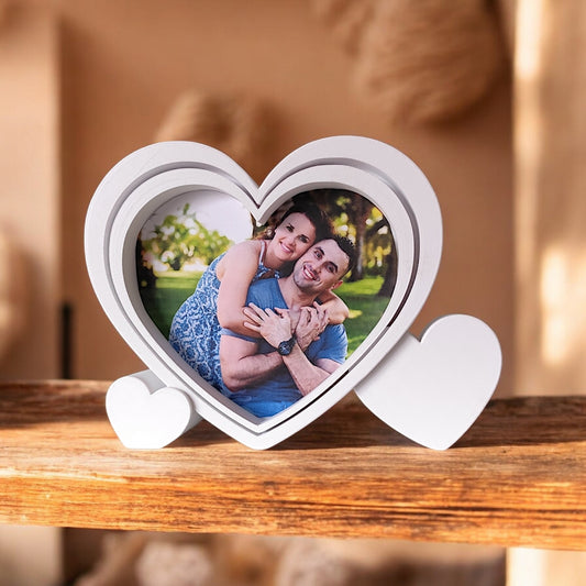 Heart-Shaped Picture Frame with Cutting Templat
