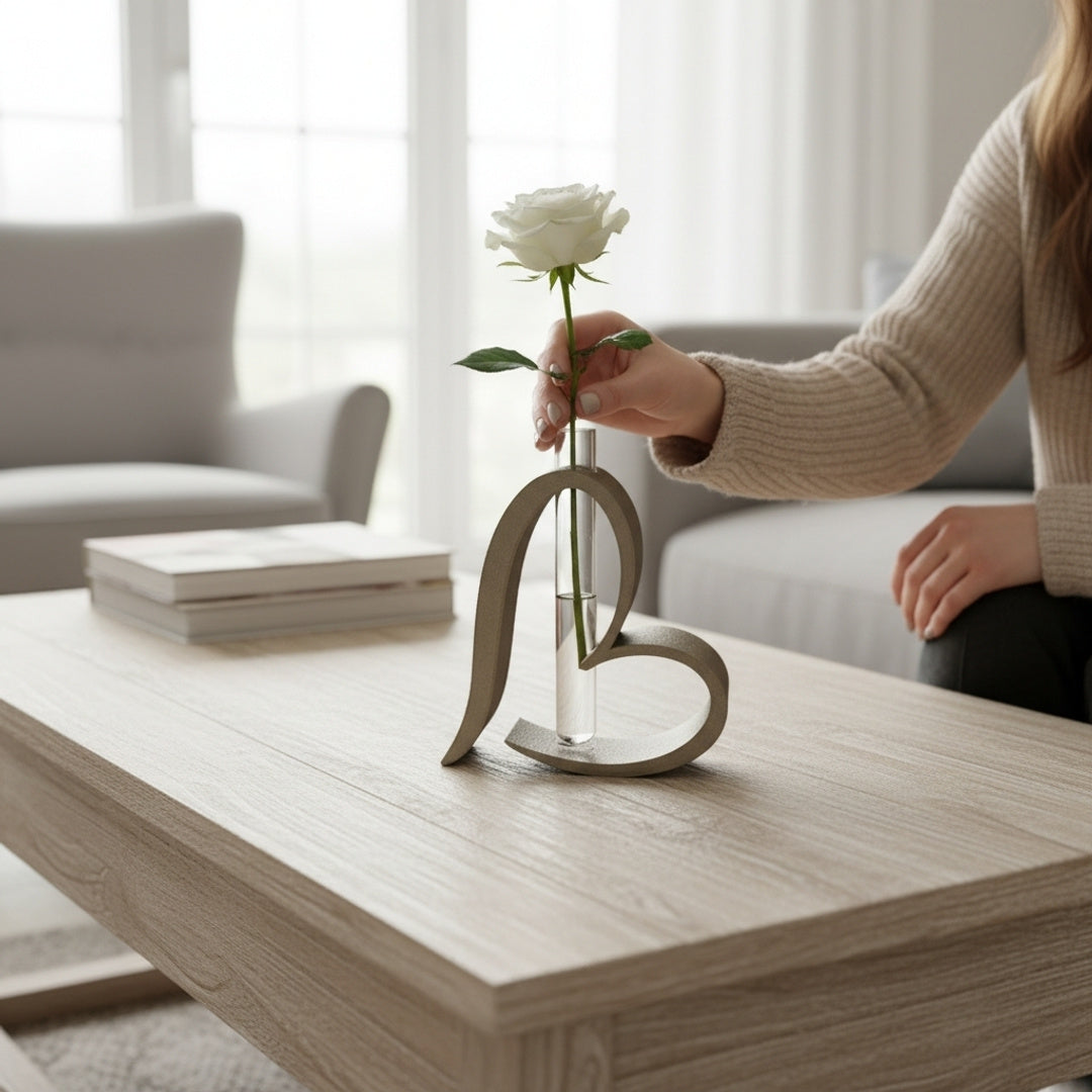Heart-Shaped Vase with Test Tube