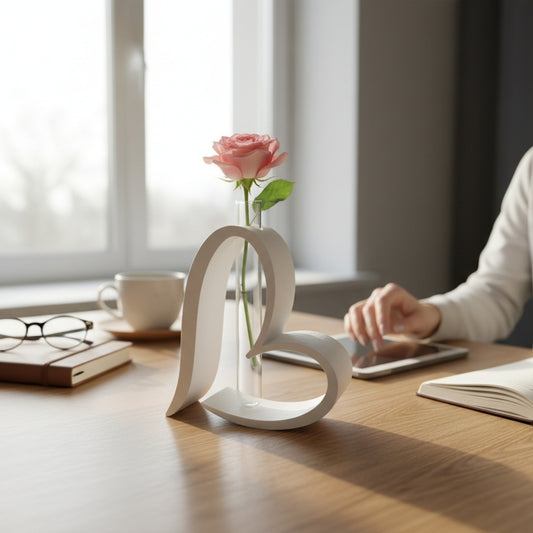 Heart-Shaped Vase with Test Tube